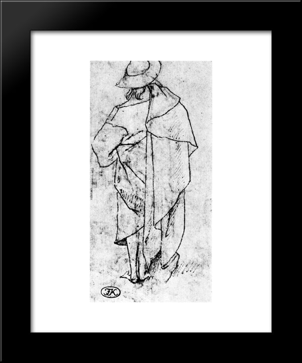 Sketch Of A Man 20x24 Black Modern Wood Framed Art Print Poster by Bosch, Hieronymus