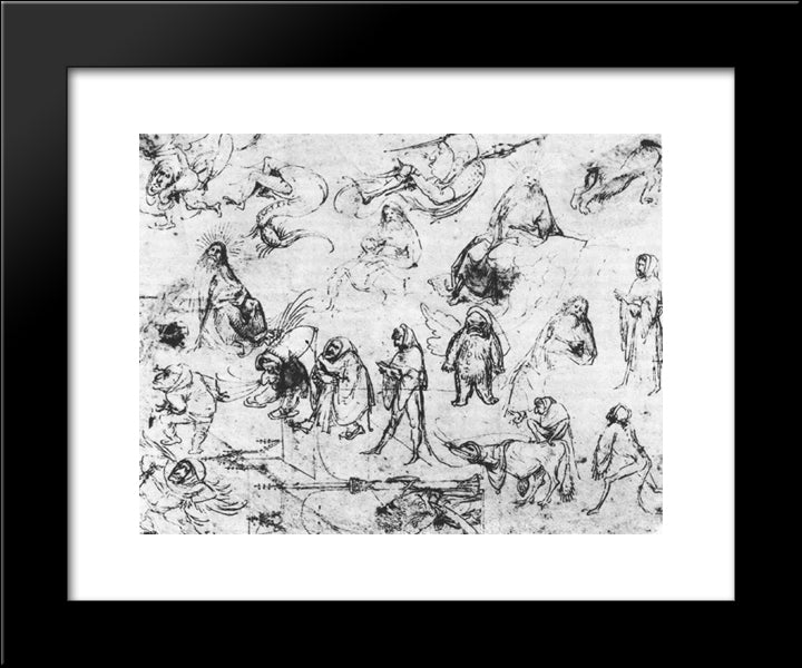 Studies 20x24 Black Modern Wood Framed Art Print Poster by Bosch, Hieronymus