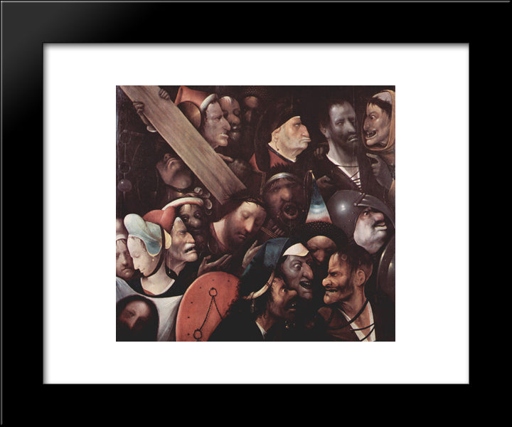 The Carrying Of The Cross 20x24 Black Modern Wood Framed Art Print Poster by Bosch, Hieronymus