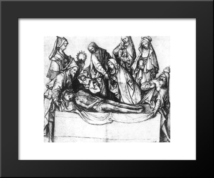 The Entombment 20x24 Black Modern Wood Framed Art Print Poster by Bosch, Hieronymus