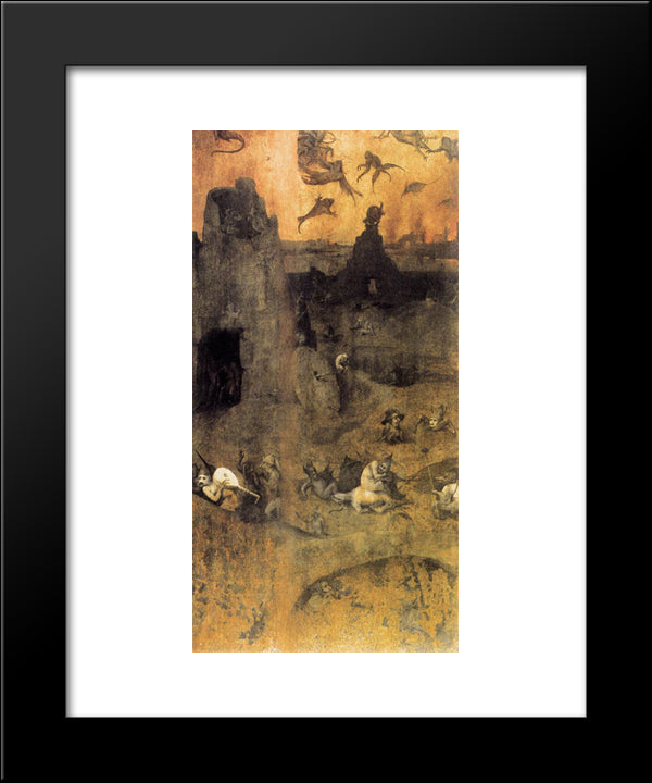 The Fall Of The Rebel Angels 20x24 Black Modern Wood Framed Art Print Poster by Bosch, Hieronymus