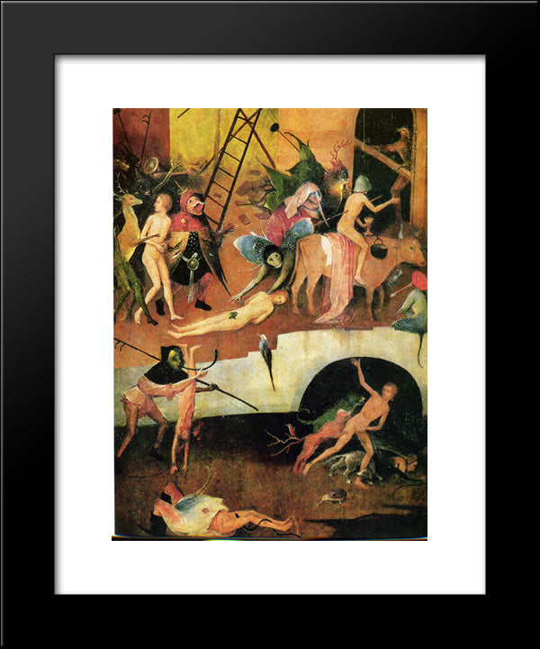 The Haywain Triptych (Detail) 20x24 Black Modern Wood Framed Art Print Poster by Bosch, Hieronymus