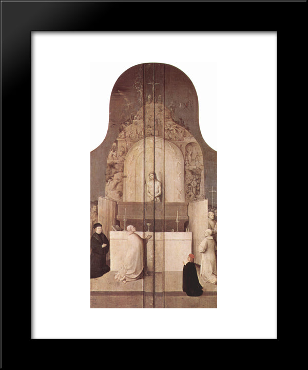 The Legend Of The Mass Of St. Gregory 20x24 Black Modern Wood Framed Art Print Poster by Bosch, Hieronymus