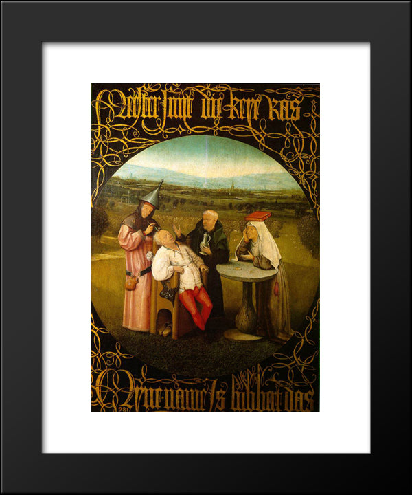 The Stone Operation The Extraction Of The Stone Madness The Cure Of Folly 20x24 Black Modern Wood Framed Art Print Poster by Bosch, Hieronymus