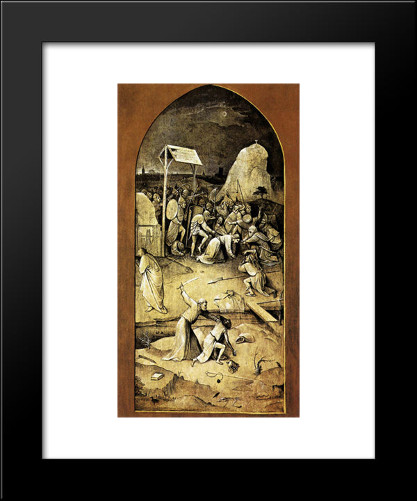 Triptych Of Temptation Of St Anthony 20x24 Black Modern Wood Framed Art Print Poster by Bosch, Hieronymus