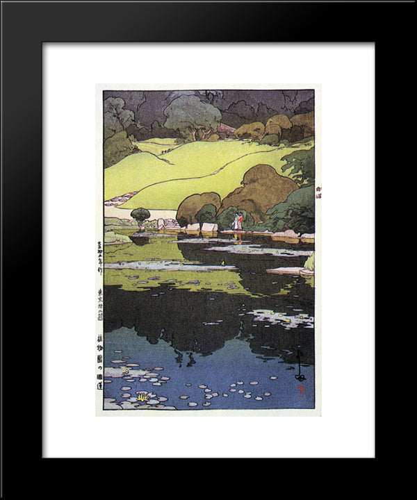 In The Botanical Garden 20x24 Black Modern Wood Framed Art Print Poster by Yoshida, Hiroshi