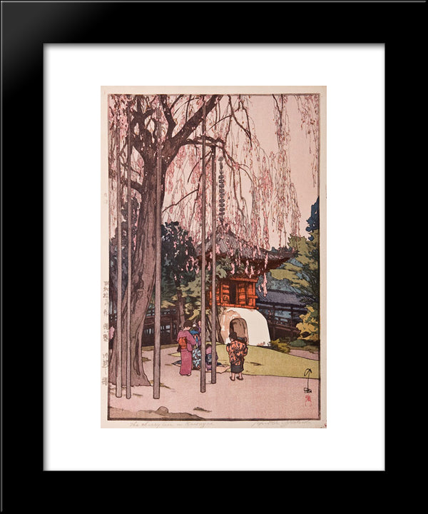 The Cherry Tree In Kawagoe 20x24 Black Modern Wood Framed Art Print Poster by Yoshida, Hiroshi