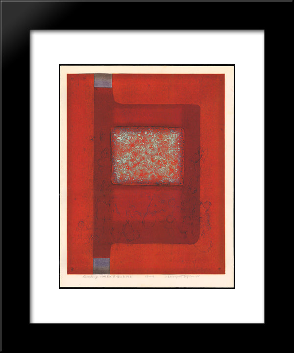 Dialogue With Red (B) 20x24 Black Modern Wood Framed Art Print Poster by Tajima, Hiroyuki