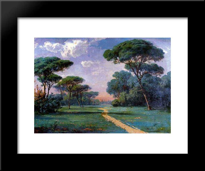 Manzara (Landscape) 20x24 Black Modern Wood Framed Art Print Poster by Ali Riza, Hoca