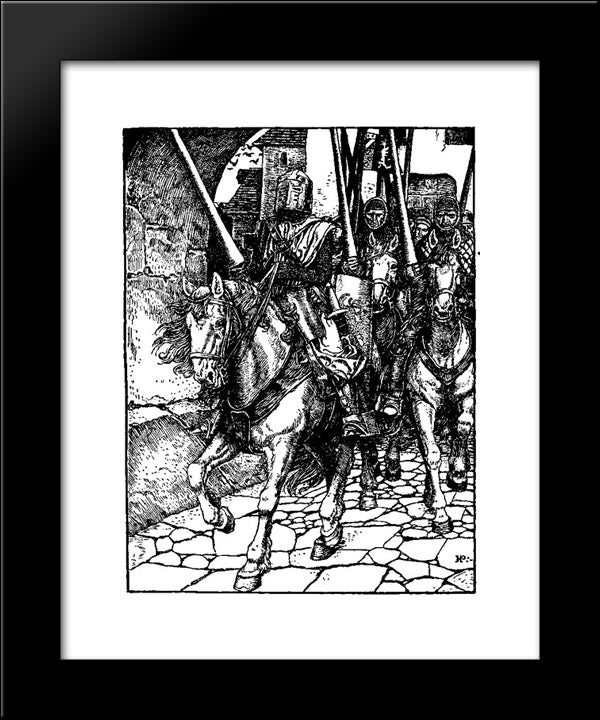 Otto Of The Silver Hand 5 20x24 Black Modern Wood Framed Art Print Poster by Pyle, Howard