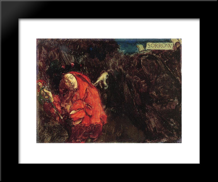Sorrow 20x24 Black Modern Wood Framed Art Print Poster by Pyle, Howard