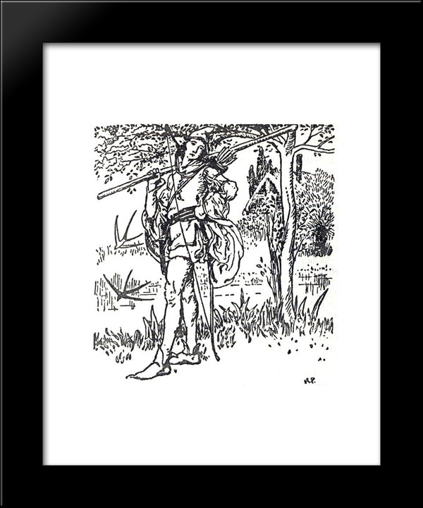 The Merry Adventures Of Robin Hood 5 20x24 Black Modern Wood Framed Art Print Poster by Pyle, Howard