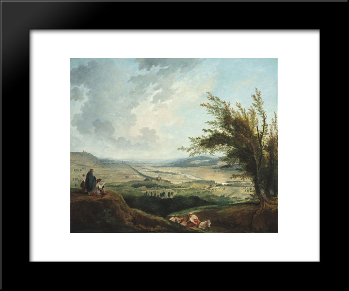 An Extensive Landscape Near Paris 20x24 Black Modern Wood Framed Art Print Poster by Robert, Hubert