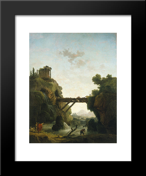 Fantastic View Of Tivoli 20x24 Black Modern Wood Framed Art Print Poster by Robert, Hubert