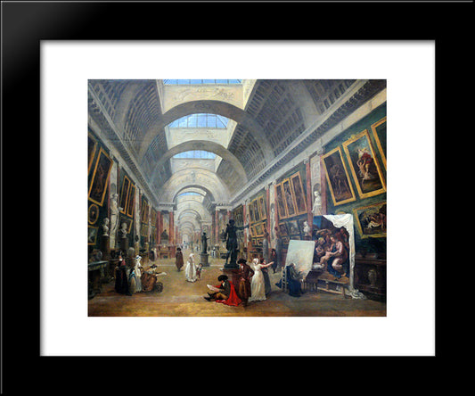 Projet D'Amenagement De La Grande Galerie Du Louvre 20x24 Black Modern Wood Framed Art Print Poster by Robert, Hubert