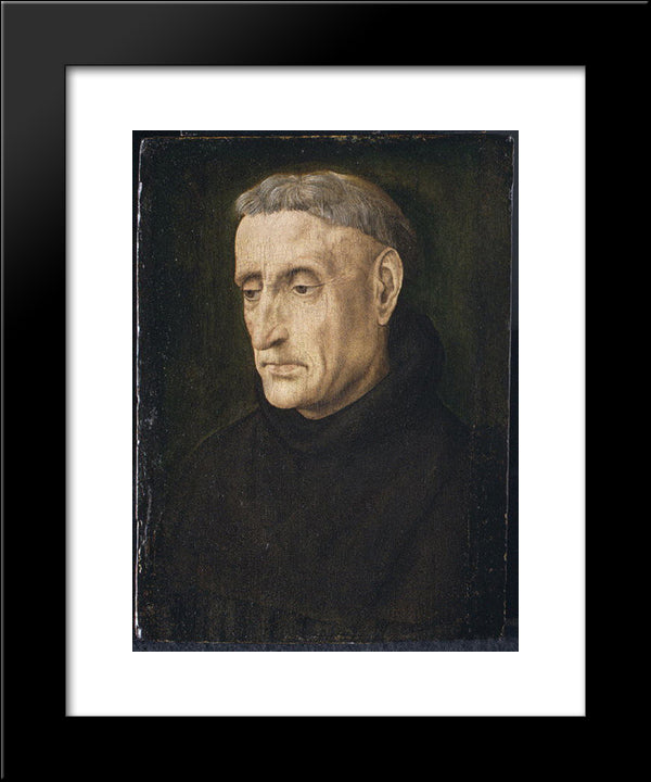 Benedictine Monk 20x24 Black Modern Wood Framed Art Print Poster by van der Goes, Hugo