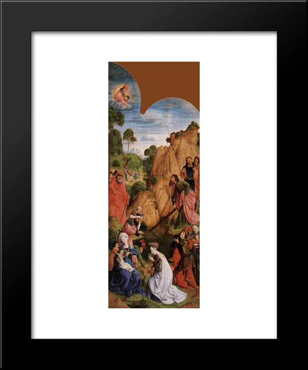 Calvary Triptych (Left Panel) 20x24 Black Modern Wood Framed Art Print Poster by van der Goes, Hugo