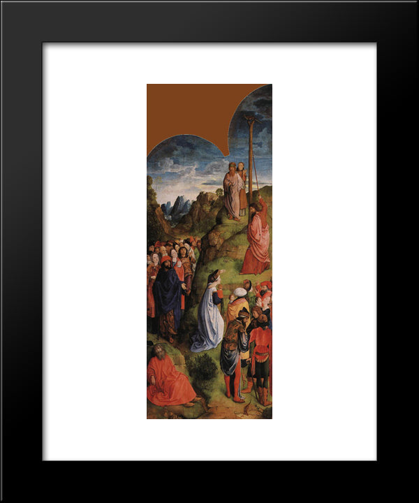 Calvary Triptych (Right Panel) 20x24 Black Modern Wood Framed Art Print Poster by van der Goes, Hugo