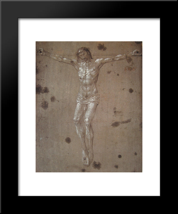 Christ On The Cross 20x24 Black Modern Wood Framed Art Print Poster by van der Goes, Hugo