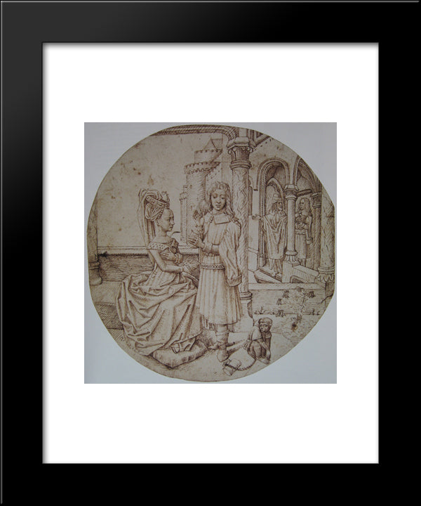 Joseph And Asenath 20x24 Black Modern Wood Framed Art Print Poster by van der Goes, Hugo