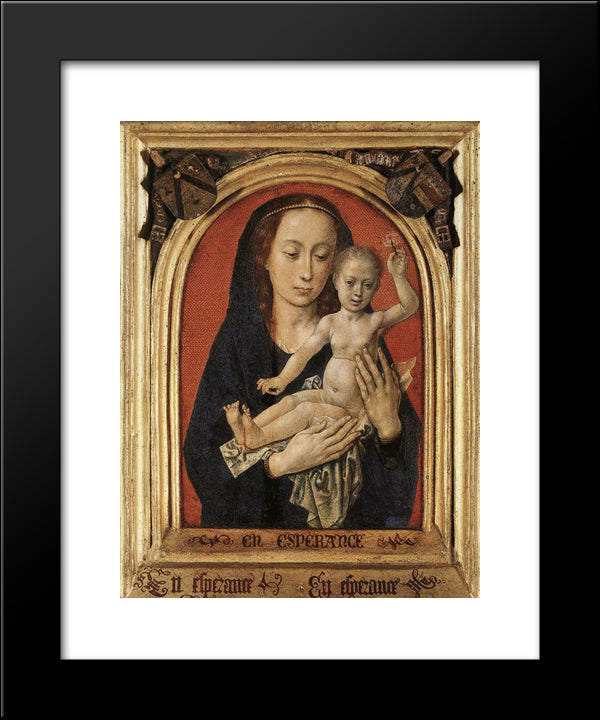Mary With Child 20x24 Black Modern Wood Framed Art Print Poster by van der Goes, Hugo