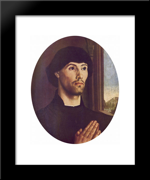 Portrait Of A Man 20x24 Black Modern Wood Framed Art Print Poster by van der Goes, Hugo