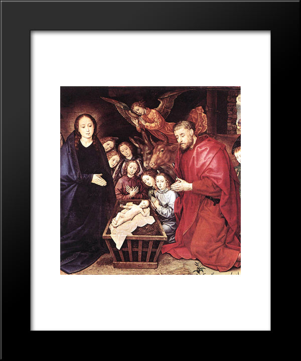 The Adoration Of The Shepherds 20x24 Black Modern Wood Framed Art Print Poster by van der Goes, Hugo