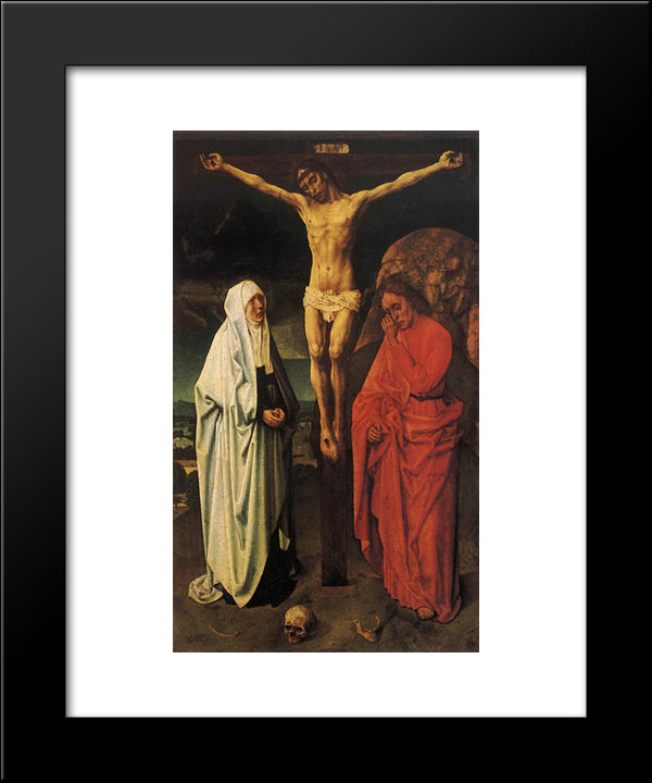 The Crucifixion 20x24 Black Modern Wood Framed Art Print Poster by van der Goes, Hugo
