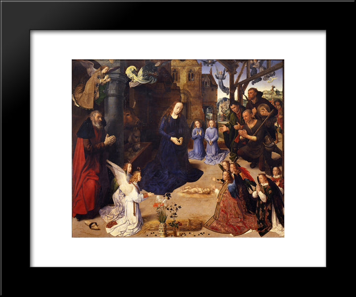 The Portinari Tryptich (Middle Panel) 20x24 Black Modern Wood Framed Art Print Poster by van der Goes, Hugo