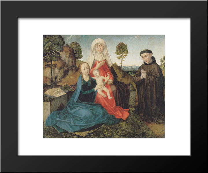 Virgin And Child With St. Anne And A Franciscan Donor 20x24 Black Modern Wood Framed Art Print Poster by van der Goes, Hugo