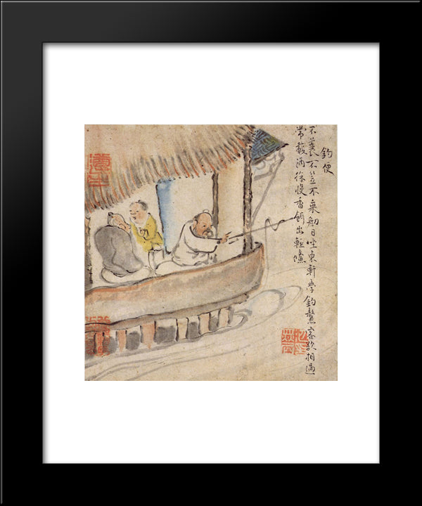Chobenzu 20x24 Black Modern Wood Framed Art Print Poster by no Taiga, Ike