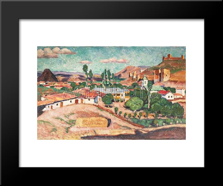 Crimean Landscape. Sudak 20x24 Black Modern Wood Framed Art Print Poster by Mashkov, Ilya