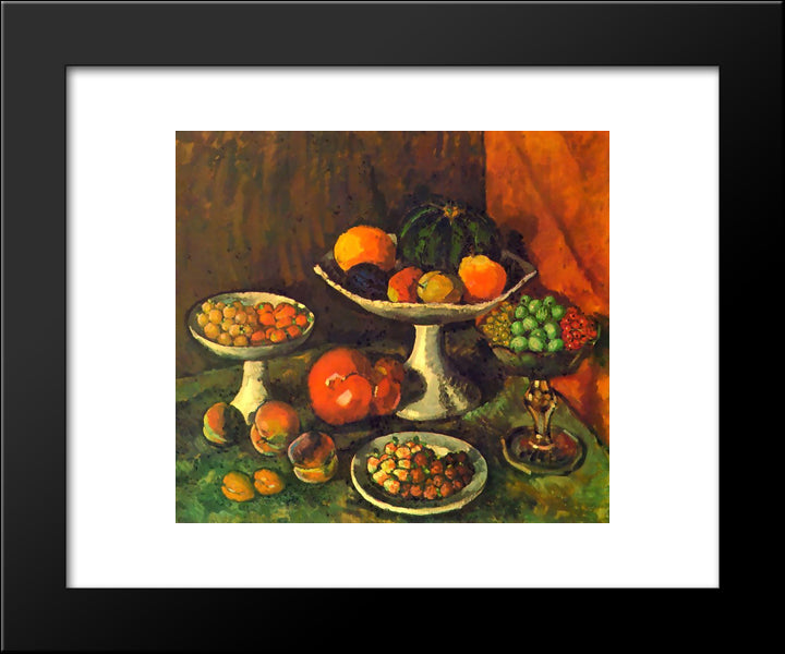 Fruits And Berries 20x24 Black Modern Wood Framed Art Print Poster by Mashkov, Ilya