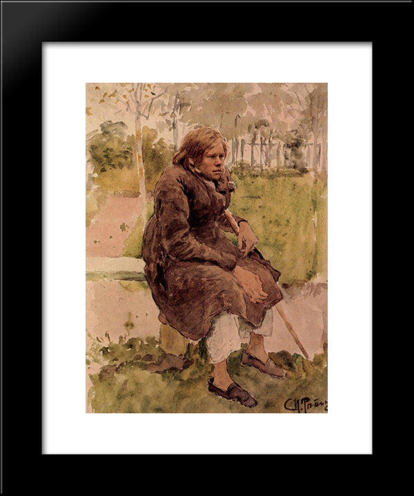 Hunchback (Study) 20x24 Black Modern Wood Framed Art Print Poster by Repin, Ilya