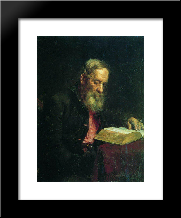 Portrait Of Efim Repin, The Artist'S Father 20x24 Black Modern Wood Framed Art Print Poster by Repin, Ilya