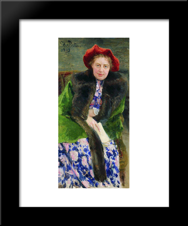 Portrait Of Nadezhda Borisovna Nordman-Severova 20x24 Black Modern Wood Framed Art Print Poster by Repin, Ilya