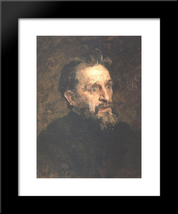 Portrait Of Painter Grigory Grigoryevich Myasoyedov 20x24 Black Modern Wood Framed Art Print Poster by Repin, Ilya