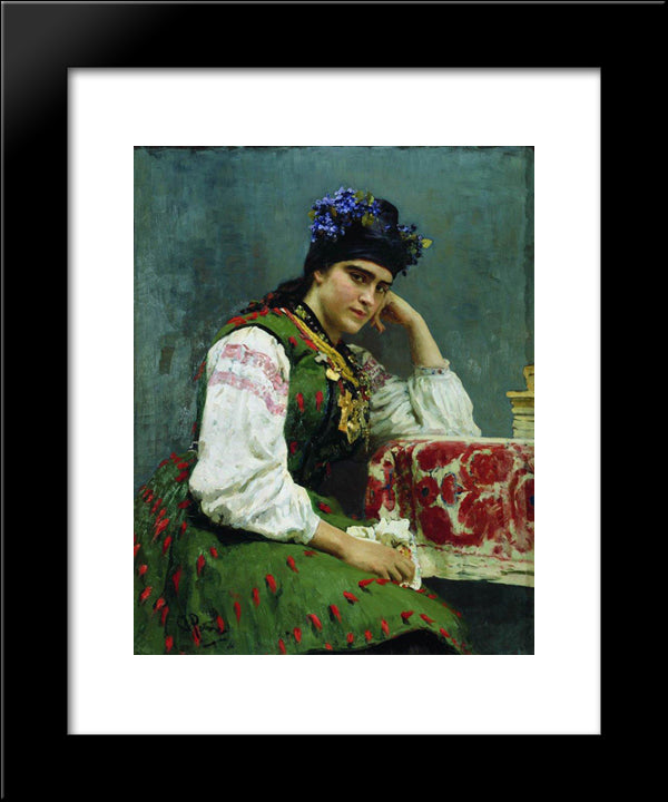 Portrait Of Sophia Dragomirova 20x24 Black Modern Wood Framed Art Print Poster by Repin, Ilya