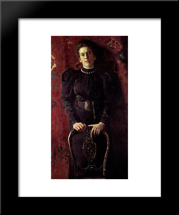 Portrait Of T.L. Tolstaya 20x24 Black Modern Wood Framed Art Print Poster by Repin, Ilya