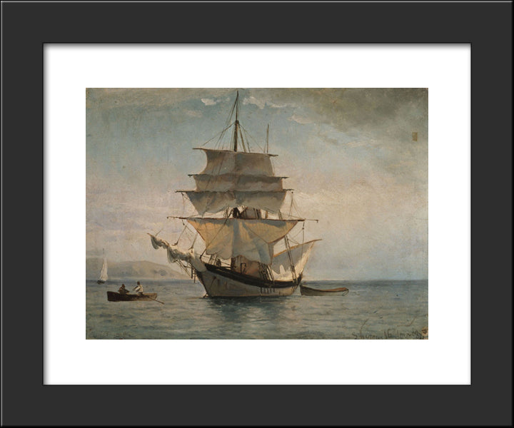 Boat To Spetses 20x24 Black Modern Wood Framed Art Print Poster by Altamouras, Ioannis