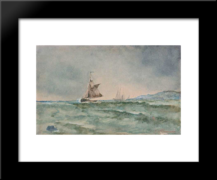 Sailboats 20x24 Black Modern Wood Framed Art Print Poster by Altamouras, Ioannis
