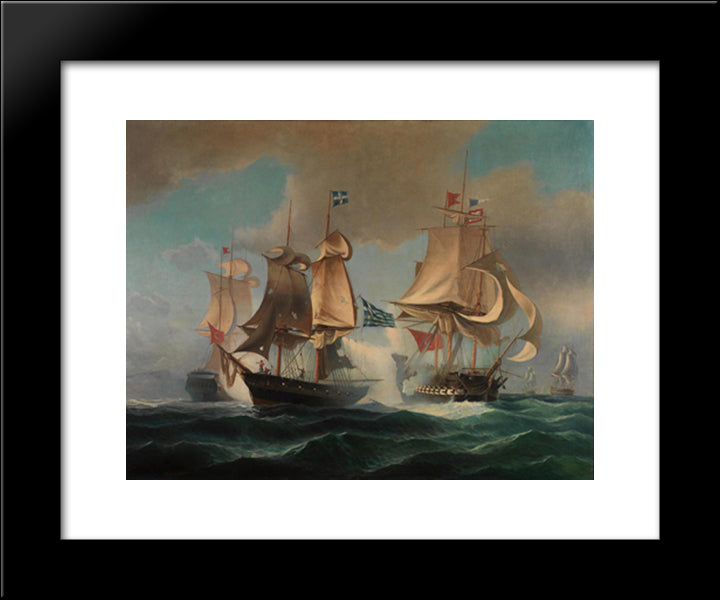 Sea Battle 20x24 Black Modern Wood Framed Art Print Poster by Altamouras, Ioannis
