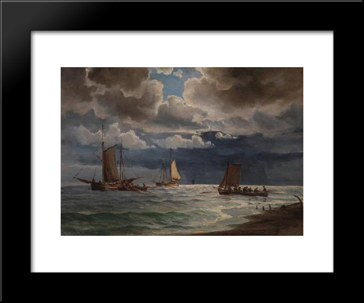 Seascape 20x24 Black Modern Wood Framed Art Print Poster by Altamouras, Ioannis
