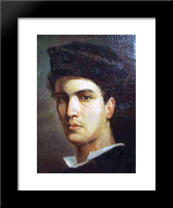 Self-Portrait 20x24 Black Modern Wood Framed Art Print Poster by Altamouras, Ioannis