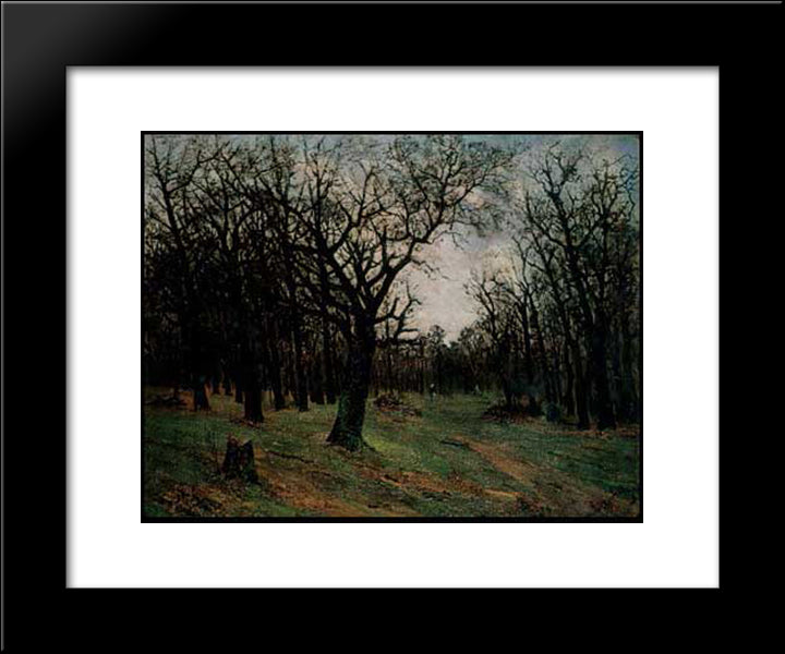 Leafless Forest 20x24 Black Modern Wood Framed Art Print Poster by Andreescu, Ion