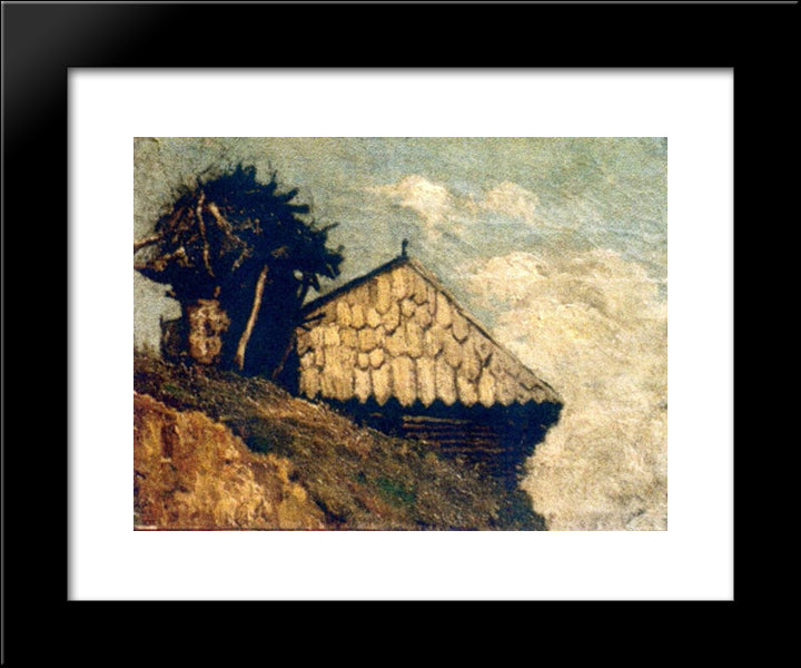 Peasant Hut 20x24 Black Modern Wood Framed Art Print Poster by Andreescu, Ion