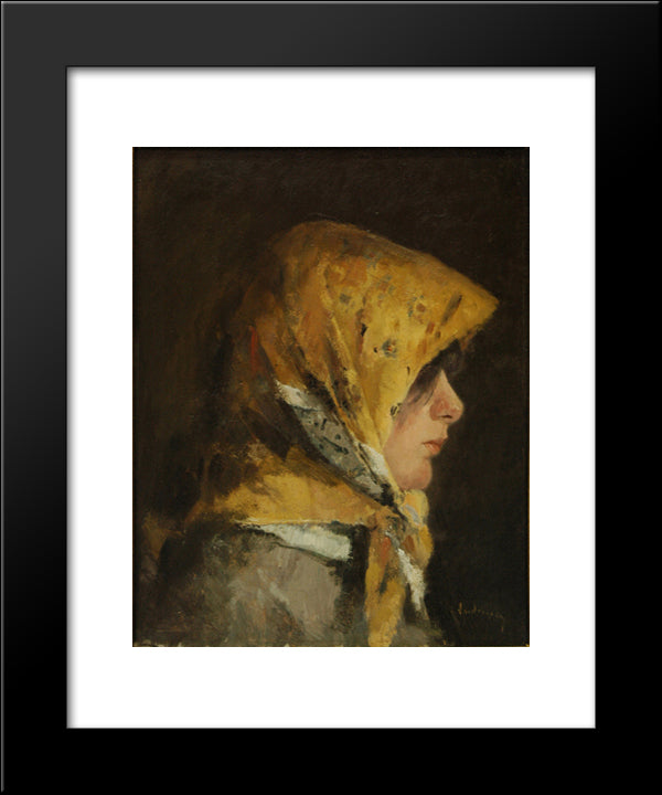 Portrait Of A Girl 20x24 Black Modern Wood Framed Art Print Poster by Andreescu, Ion