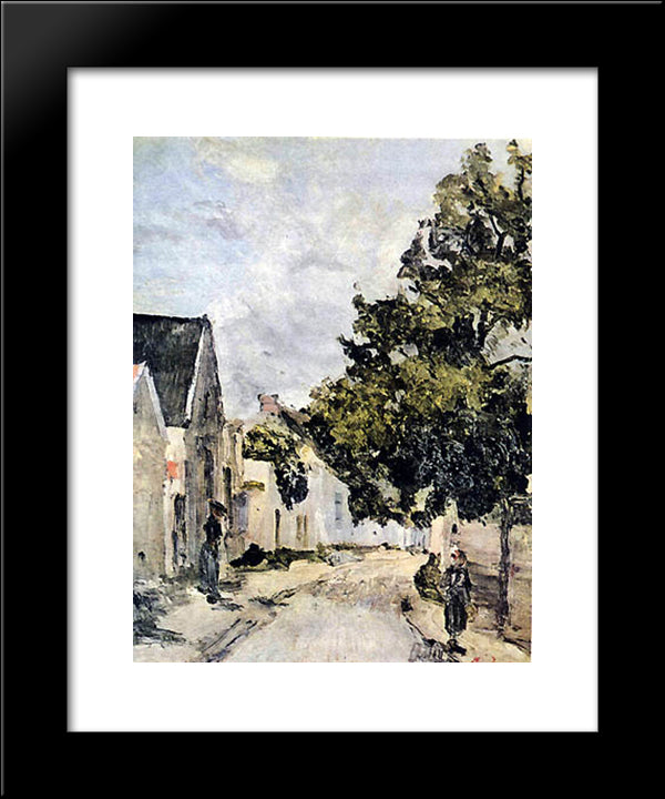 Street From Barbizon During Summer Time 20x24 Black Modern Wood Framed Art Print Poster by Andreescu, Ion