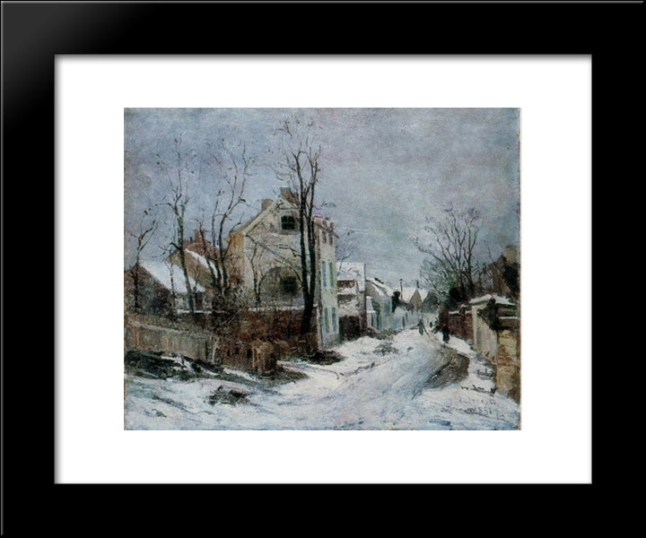 Winter At Barbizon 20x24 Black Modern Wood Framed Art Print Poster by Andreescu, Ion