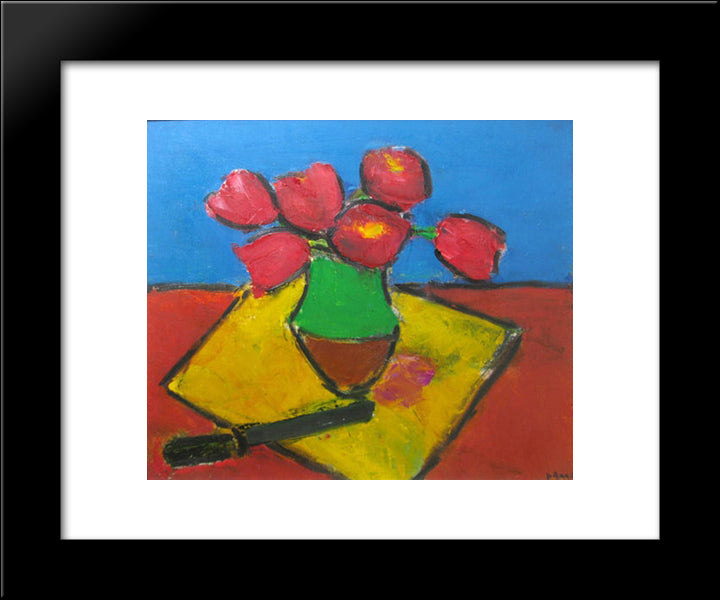 Lalele 20x24 Black Modern Wood Framed Art Print Poster by Pacea, Ion